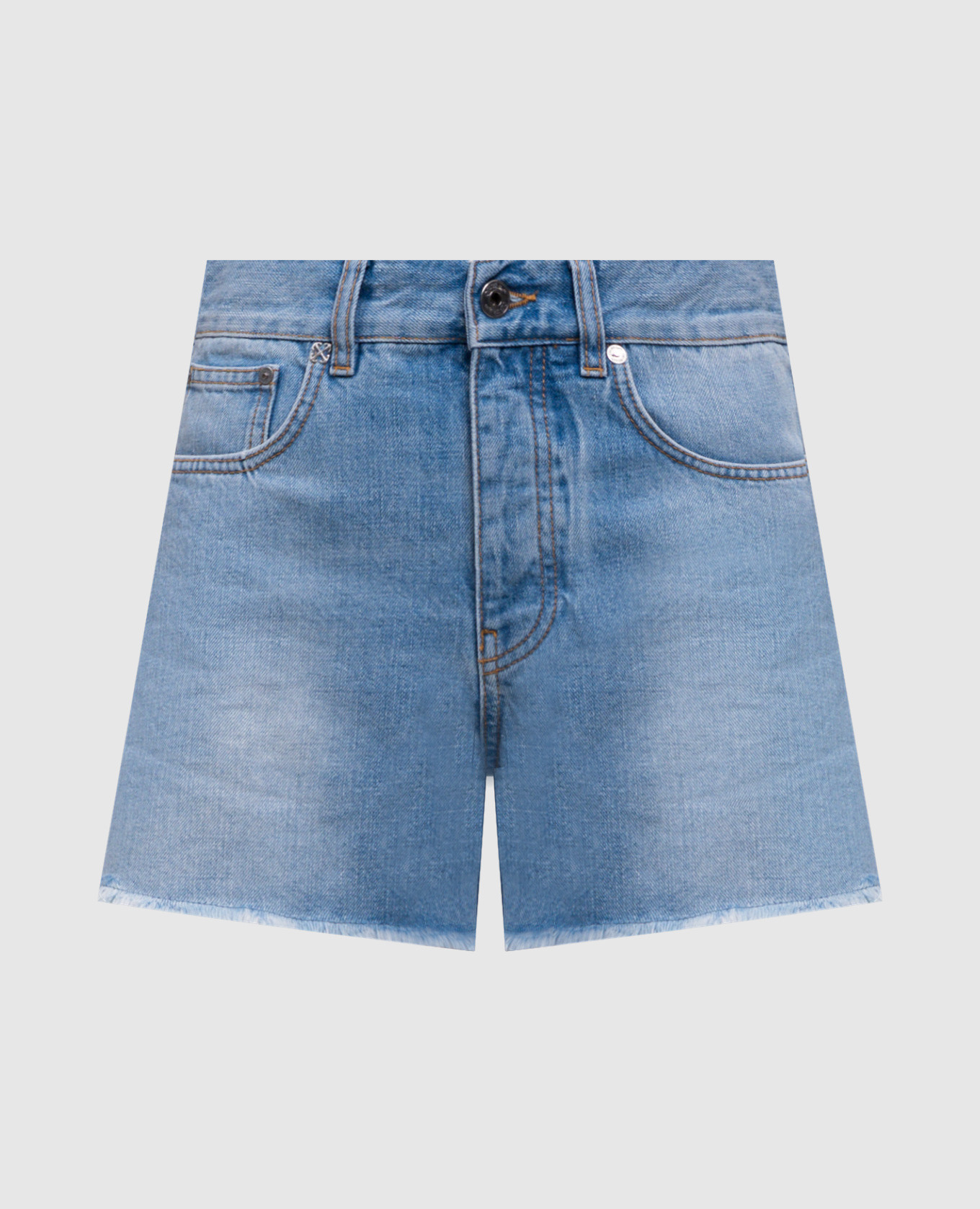 

Blue denim shorts with logo patch Off-White, Light blue