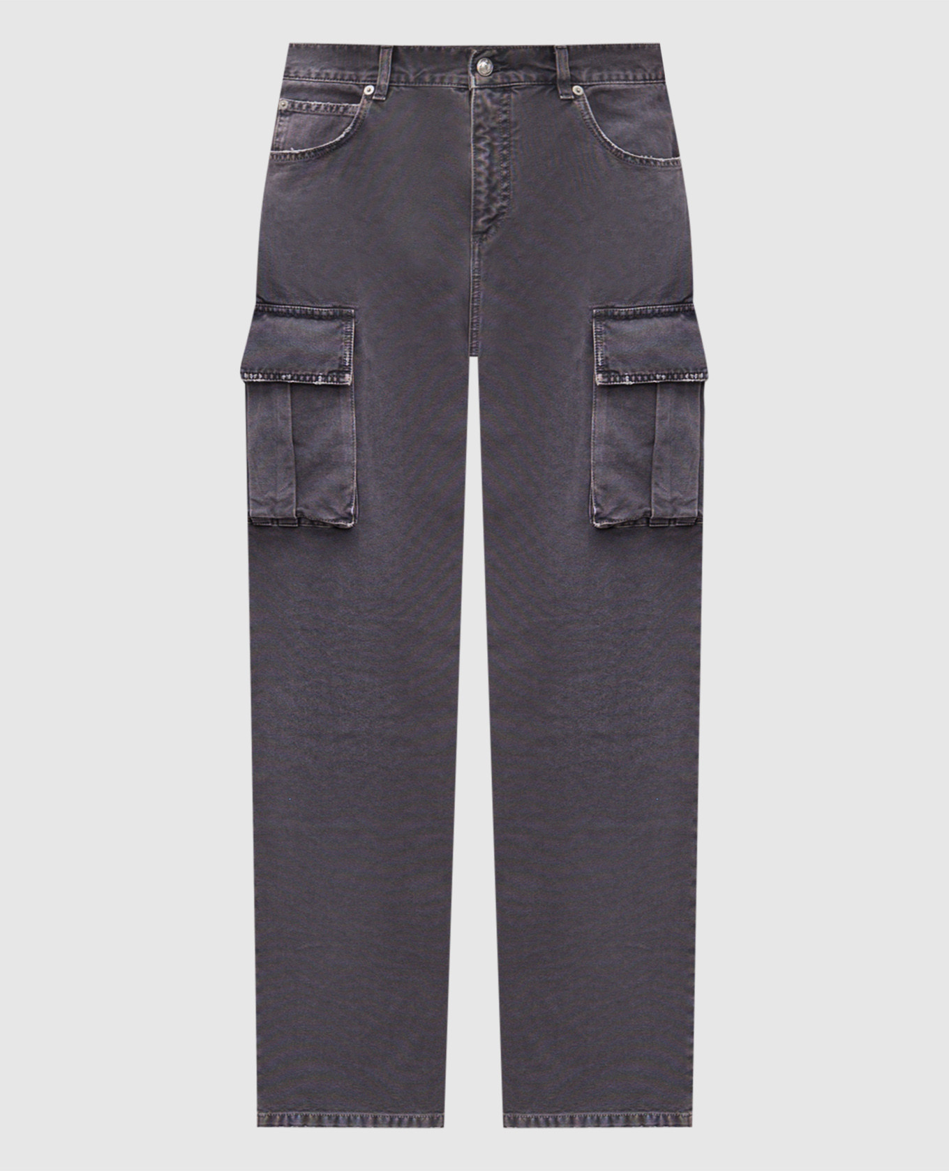Grey cargo jeans with logo Balmain