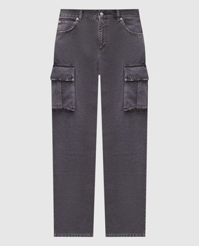 Balmain Grey cargo jeans with logo FH1ML136DF77