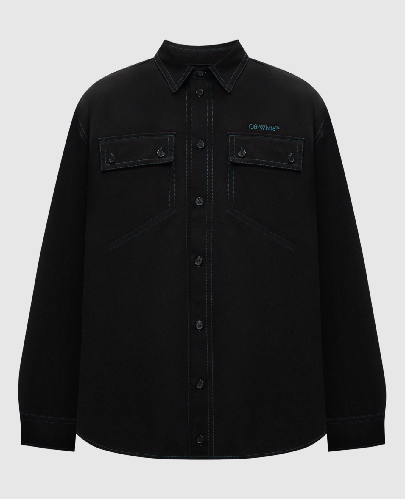 

Black shirt with logo embroidery Off-White
