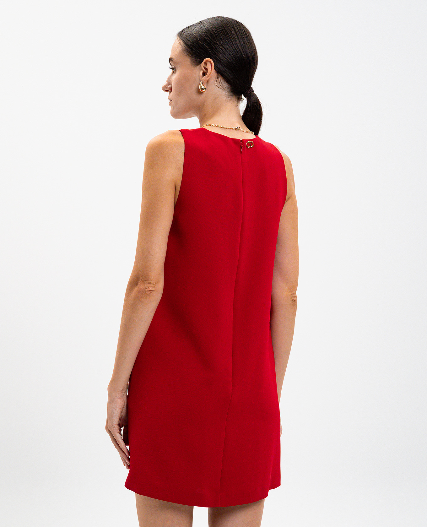 Red mini dress with chain Twinset 4