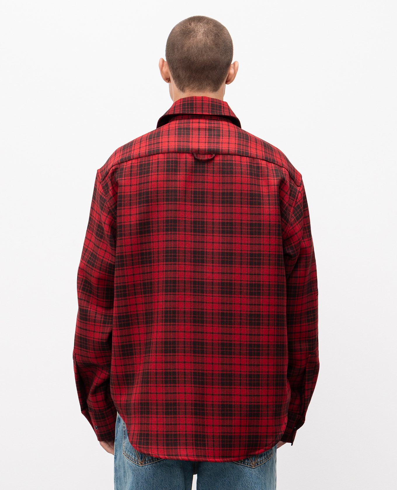 

Red wool check shirt Vetements