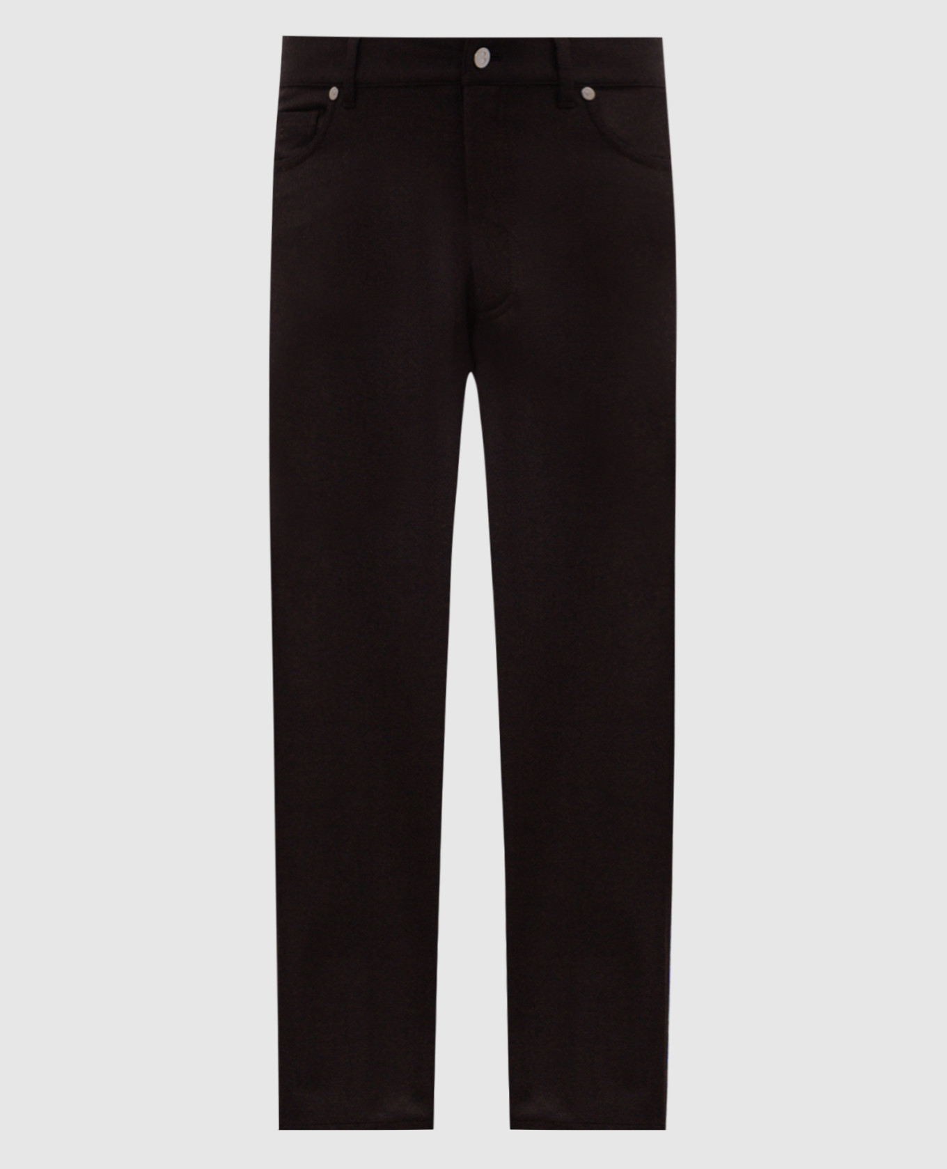 Brown wool trousers with logo patch Brett Johnson