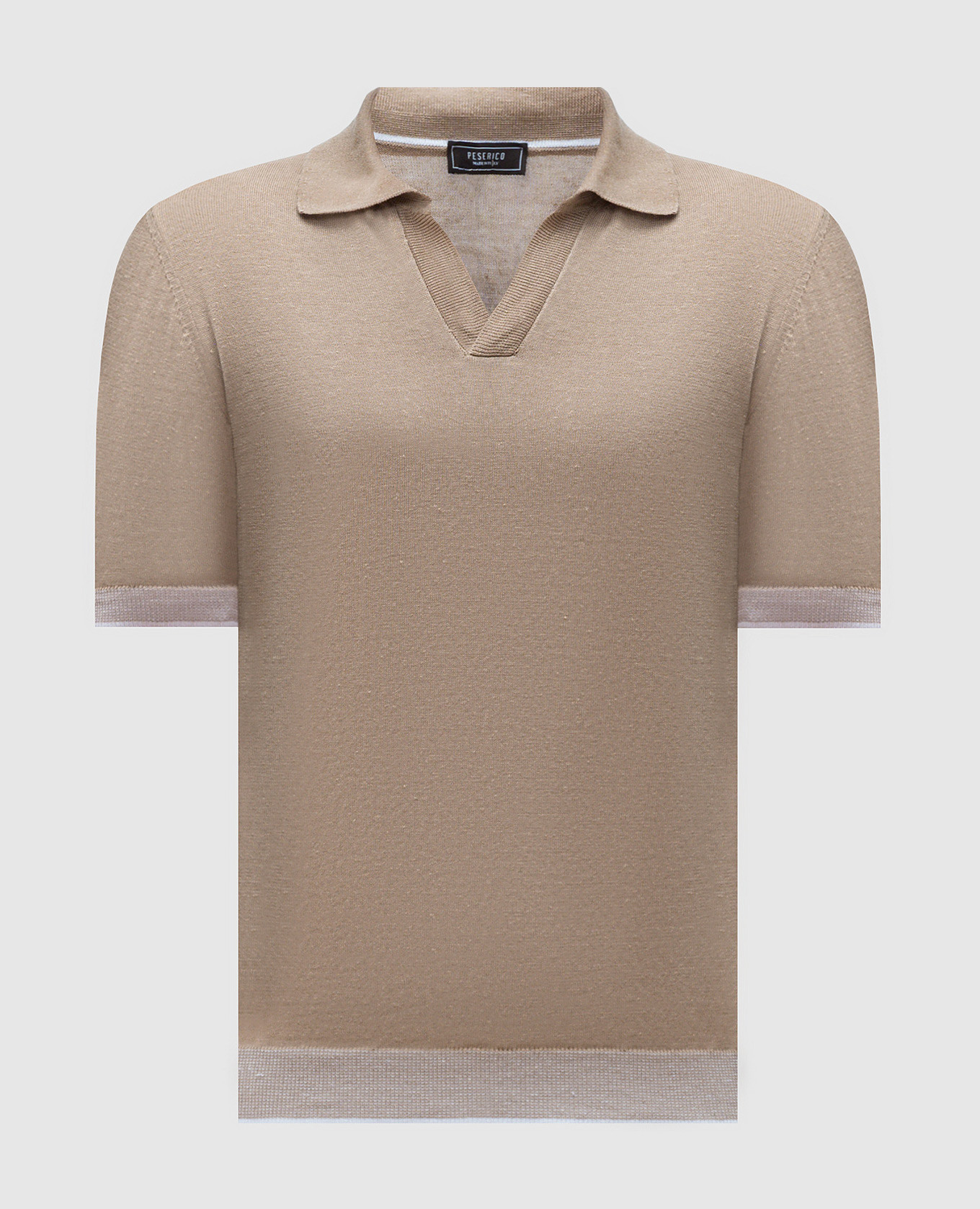 Beige polo with linen Peserico