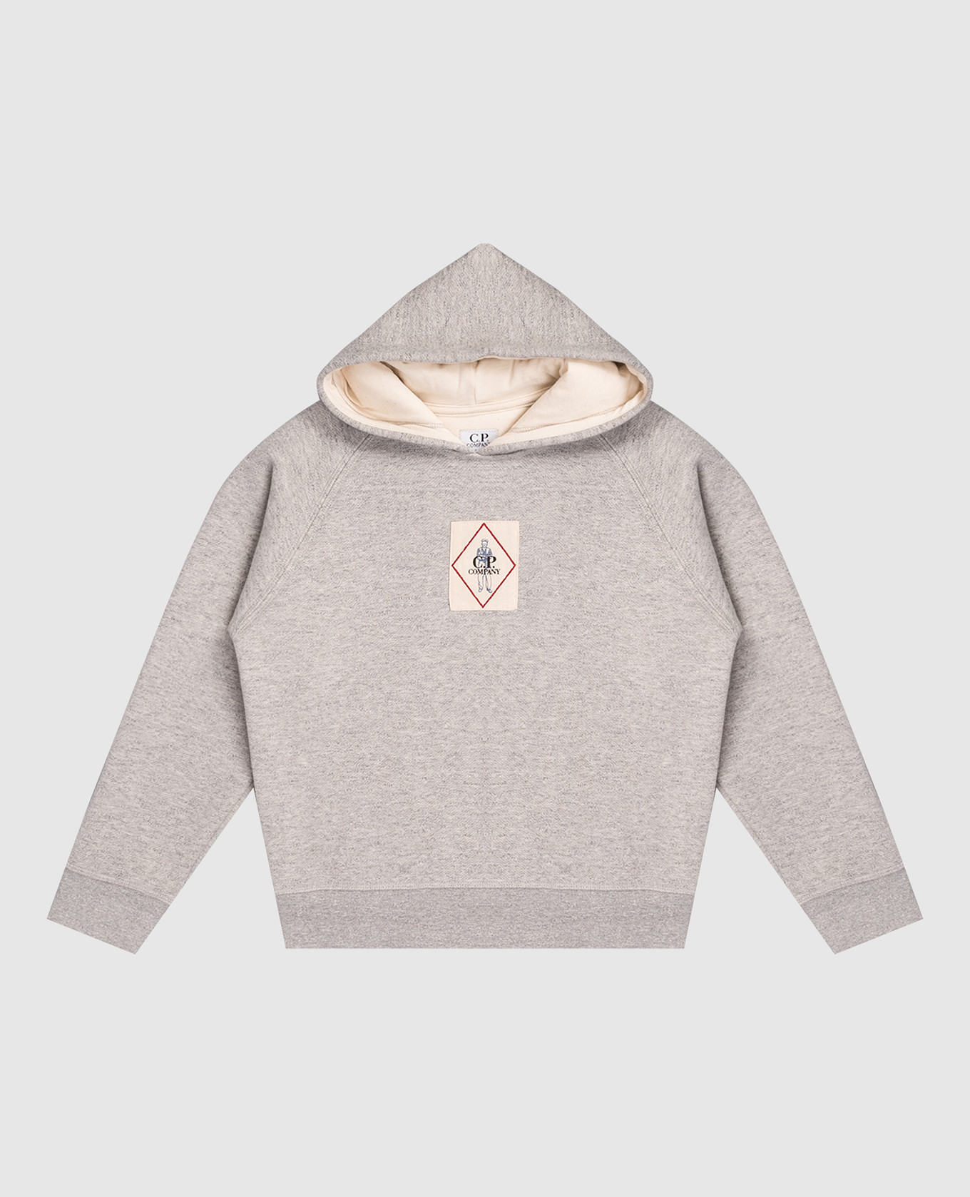 Children&#39;s gray insulated melange hoodie C.P. Company