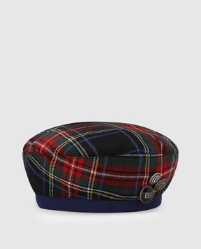 Dolce&Gabbana Children's checkered wool beret LB5H43FQMG9