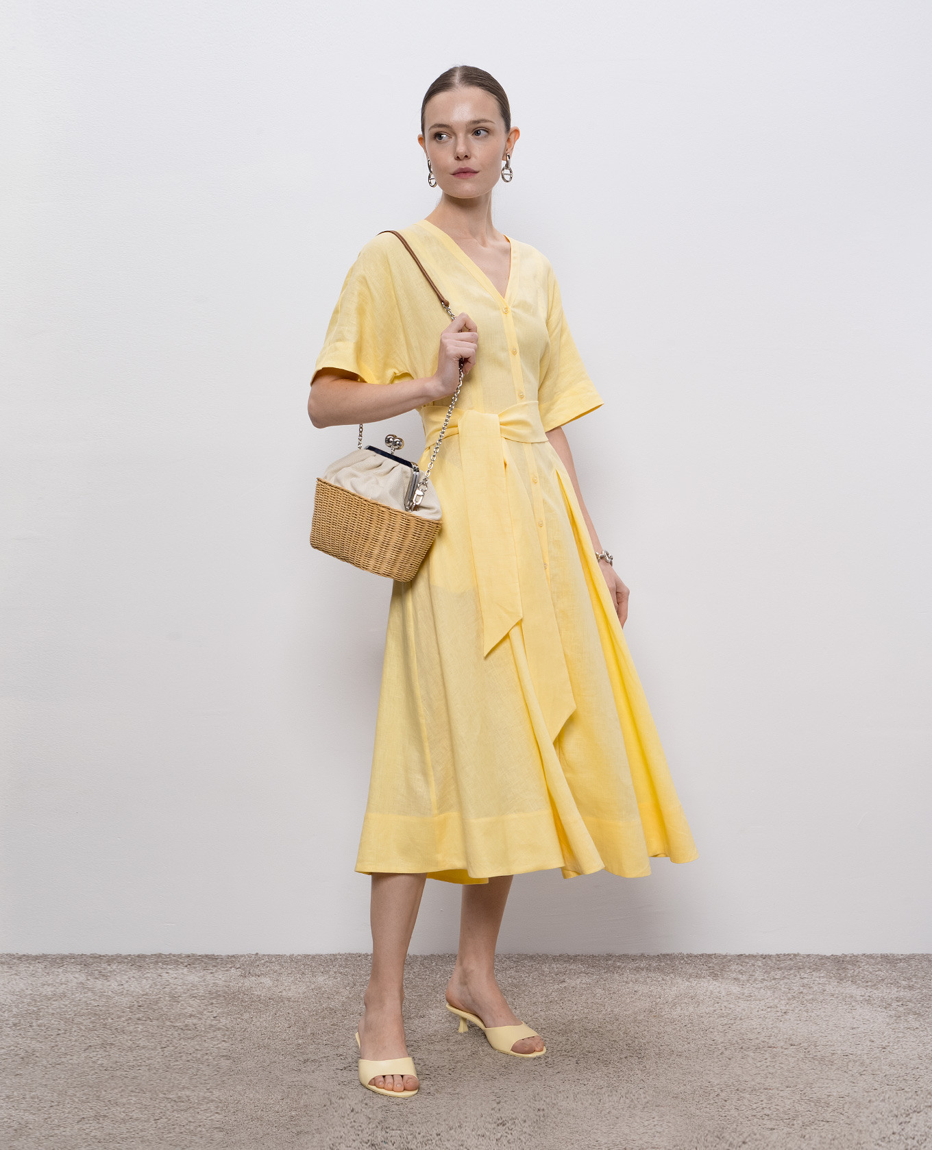 

ASSENZI yellow linen shirt dress Max Mara Weekend