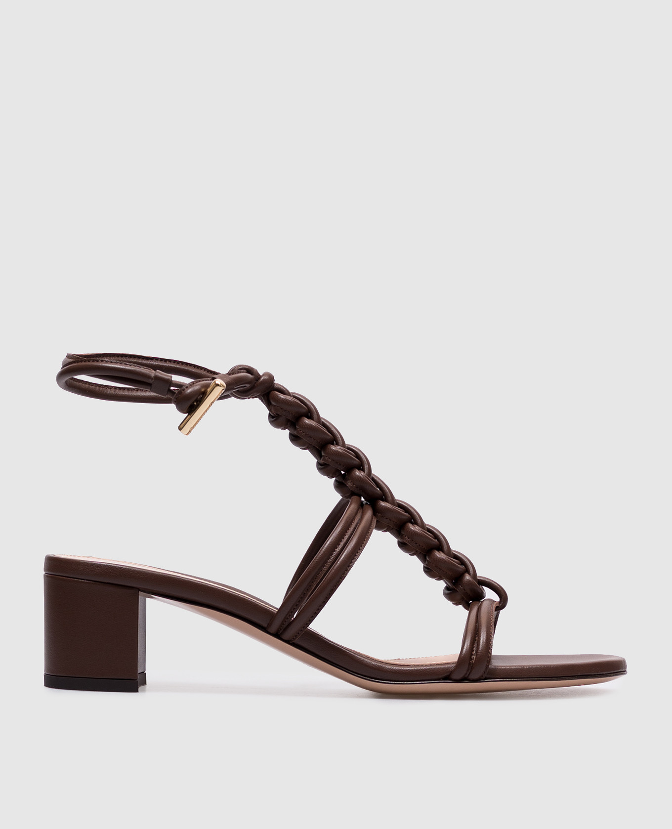 

Brown leather sandals with weaving Gianvito Rossi