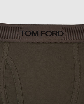 Tom Ford Khaki boxer briefs with logo T4LC32040