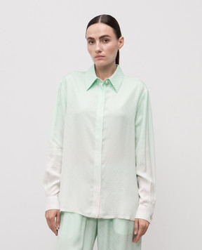 Casablanca Green blouse with emblem pattern WPF25SH19501
