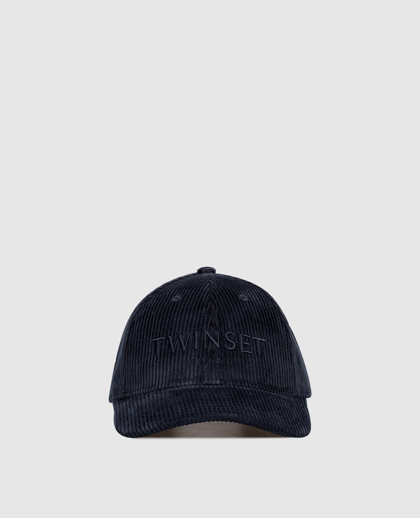 

Blue corduroy cap with logo embroidery Twinset