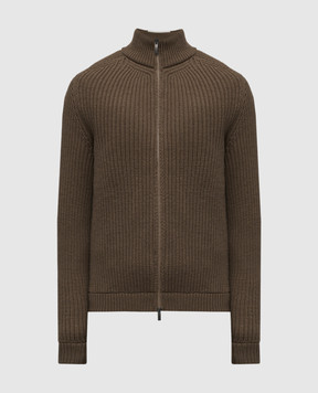 Peserico Khaki wool cardigan R59426F059044C