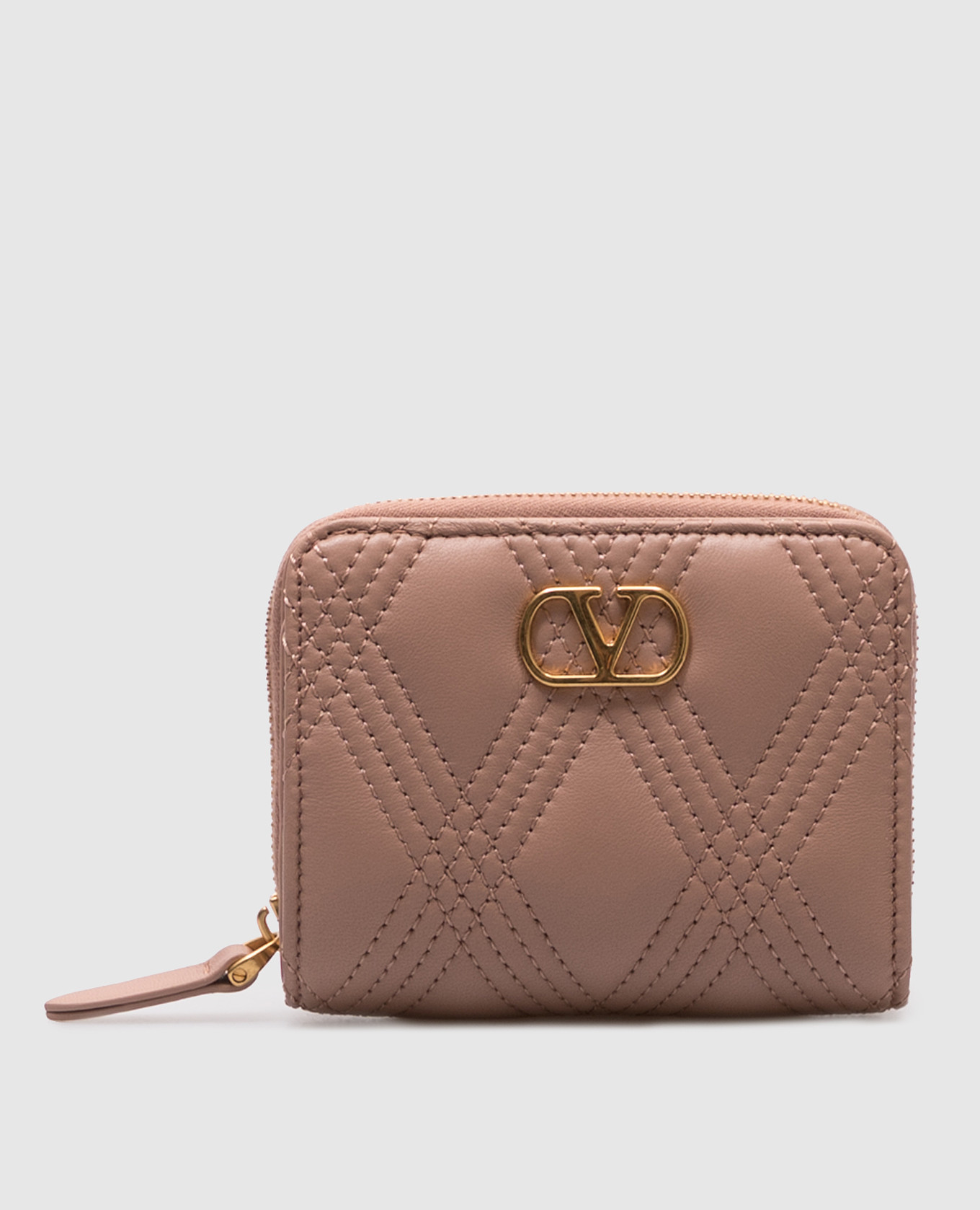 

Pink leather wallet QUILTIE Valentino