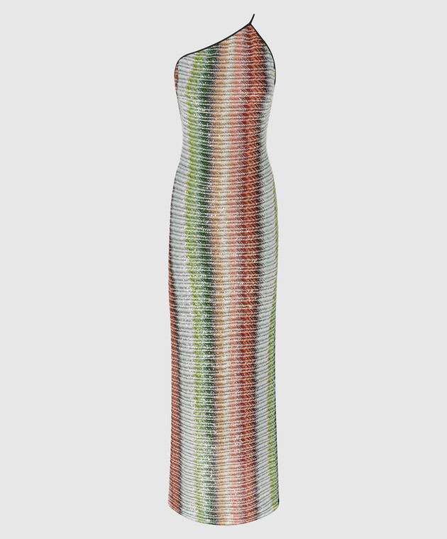 missoni one shoulder dress Viscose Blend Long with Chevron Pattern while the artisanal mastery of the maison is evident in its distinctive elegance Missoni Irregular Zig Zag One-Shoulder