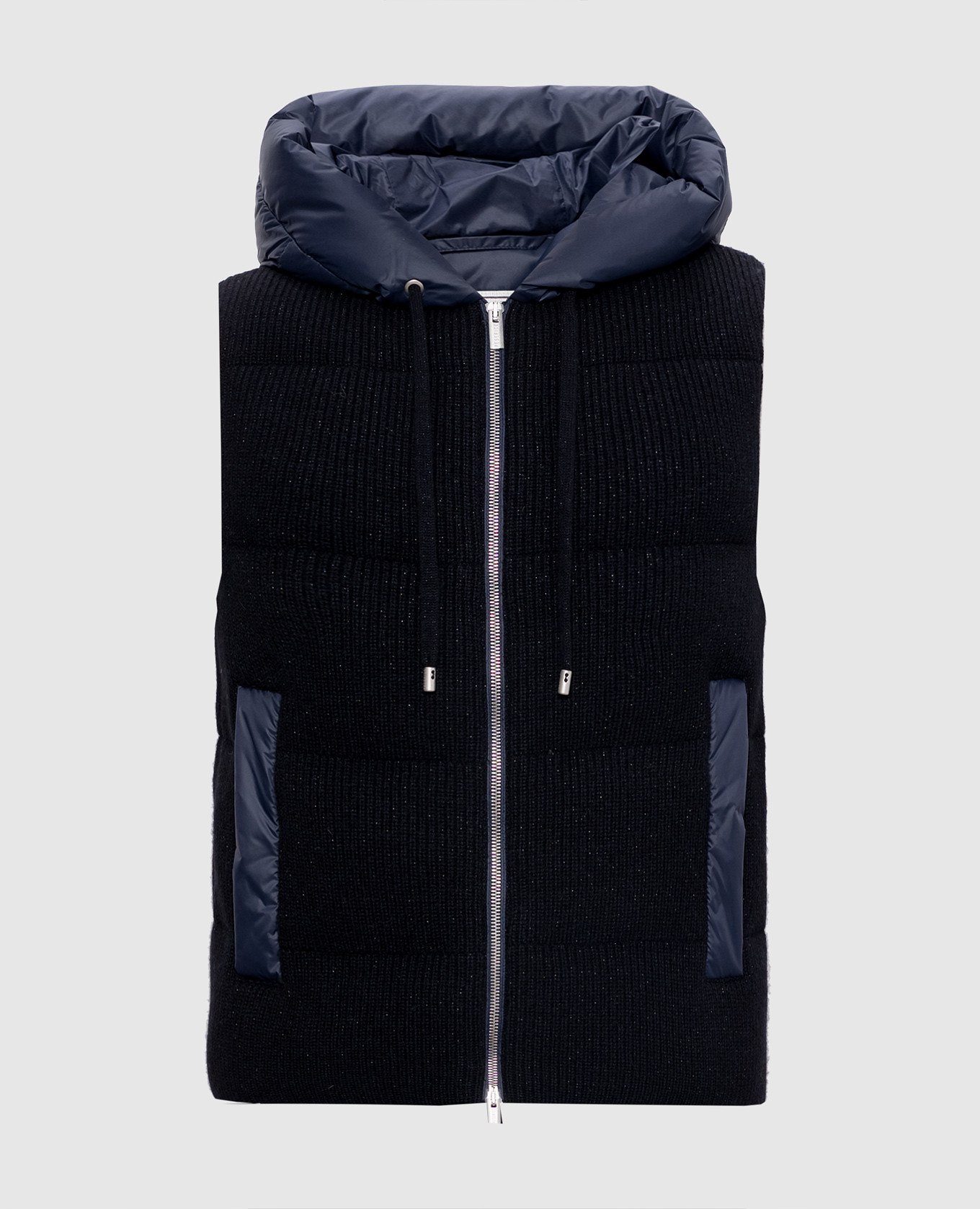 

Blue down vest with wool Peserico