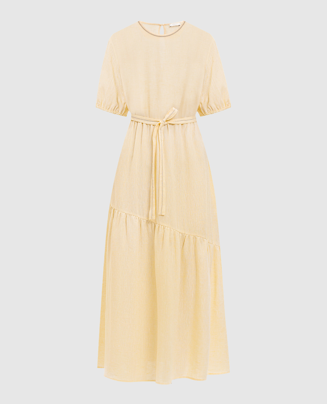 Yellow linen maxi dress Peserico