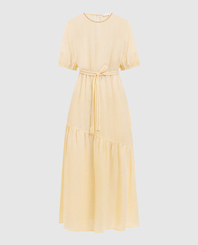 Peserico Yellow linen maxi dress S02163A02600