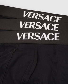 Versace Set of black boxer shorts with logo 10209891A14783