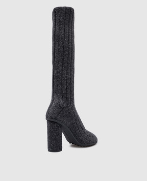 Bottega Veneta Gray Atomic Boot with silk and wool 775456V3V00