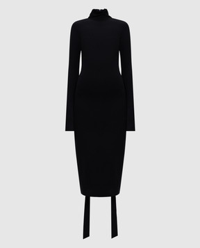 Balenciaga Black midi dress with lace 831227TNV08