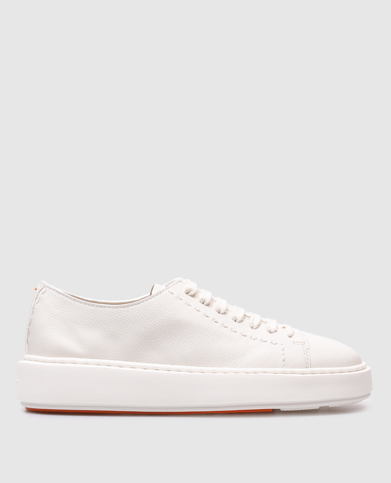 

White leather sneakers with logo Santoni