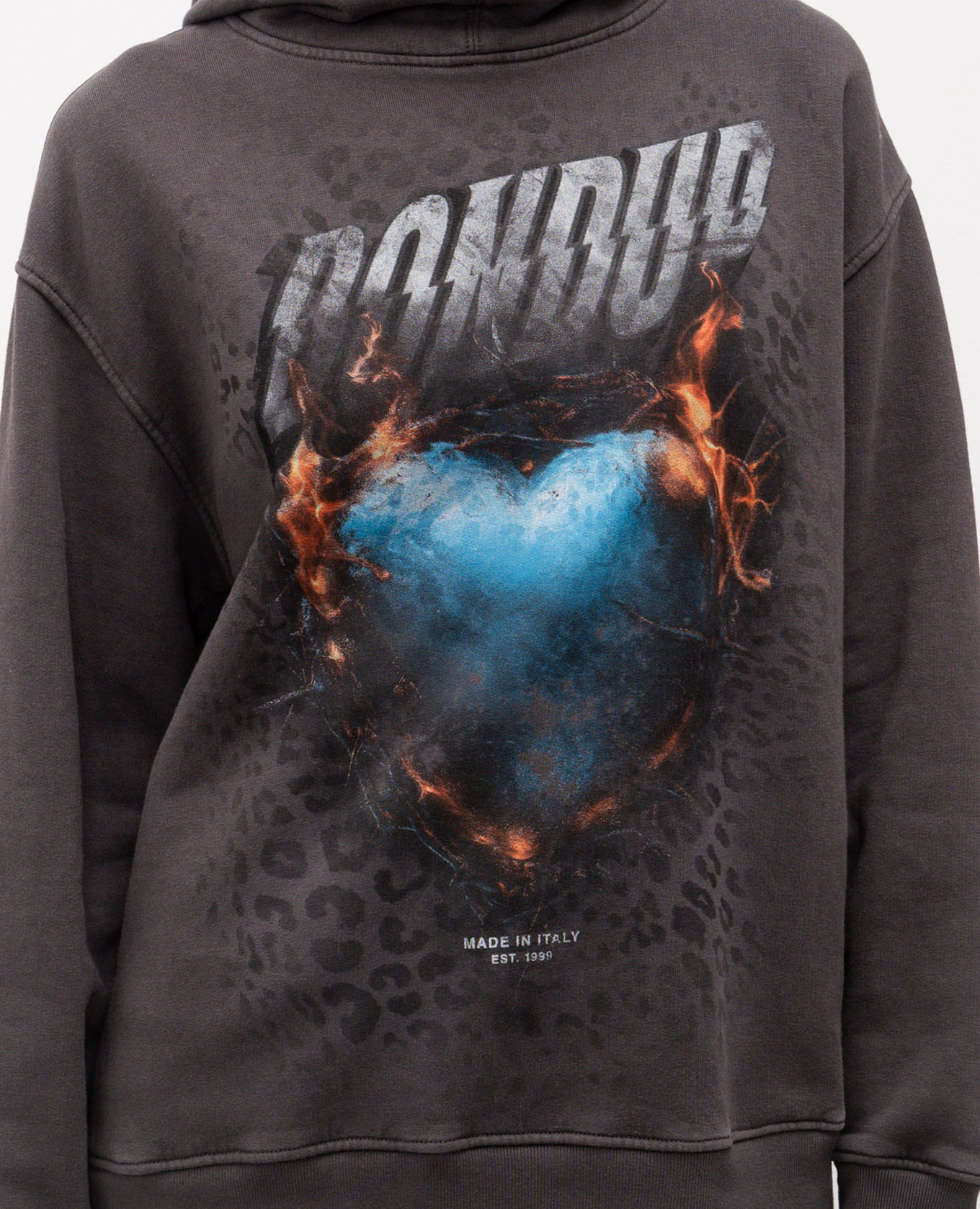 Gray hoodie with print Dondup 5