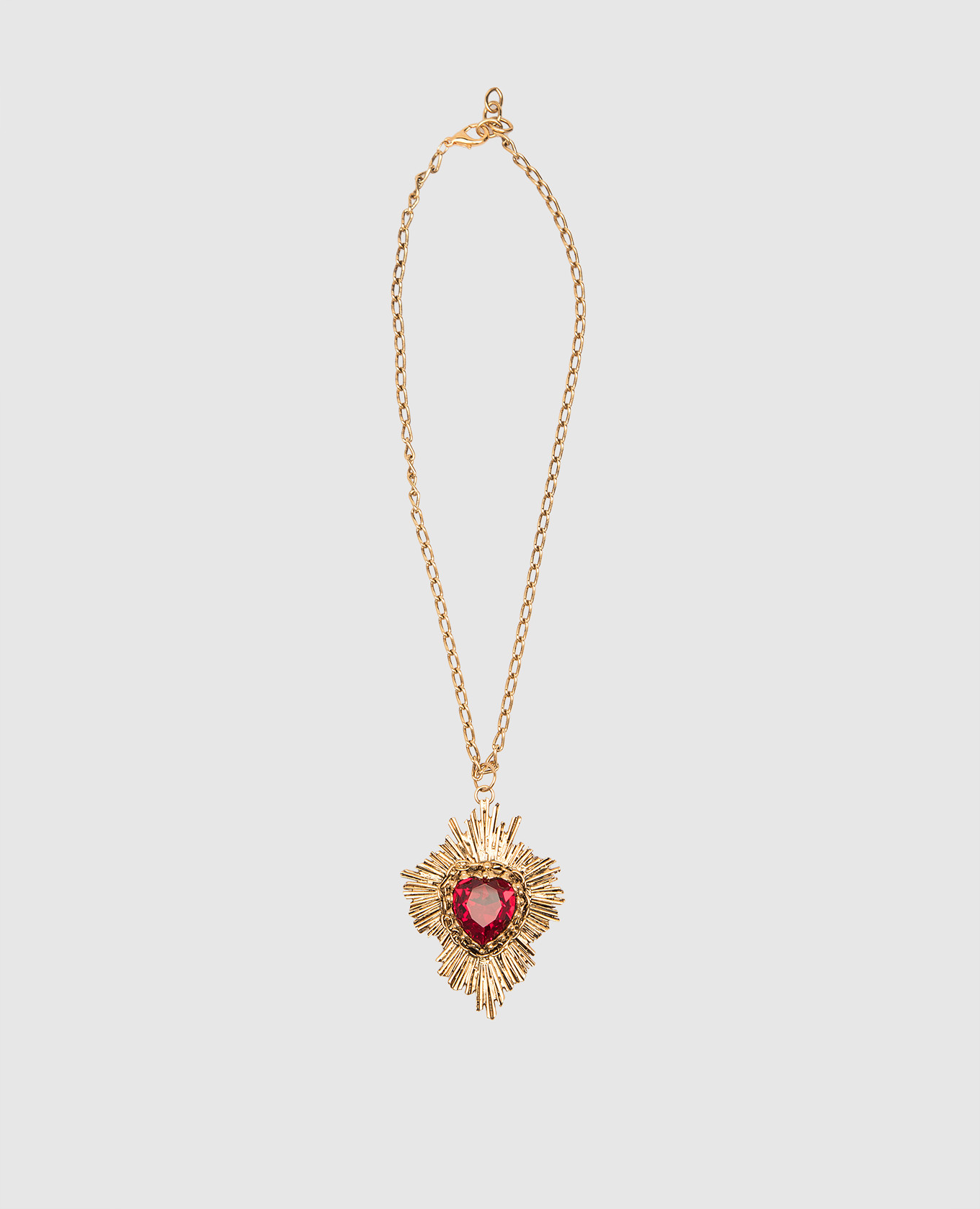 

Gold chain with Cuore pendant with red crystal CelesteG, Золотистый
