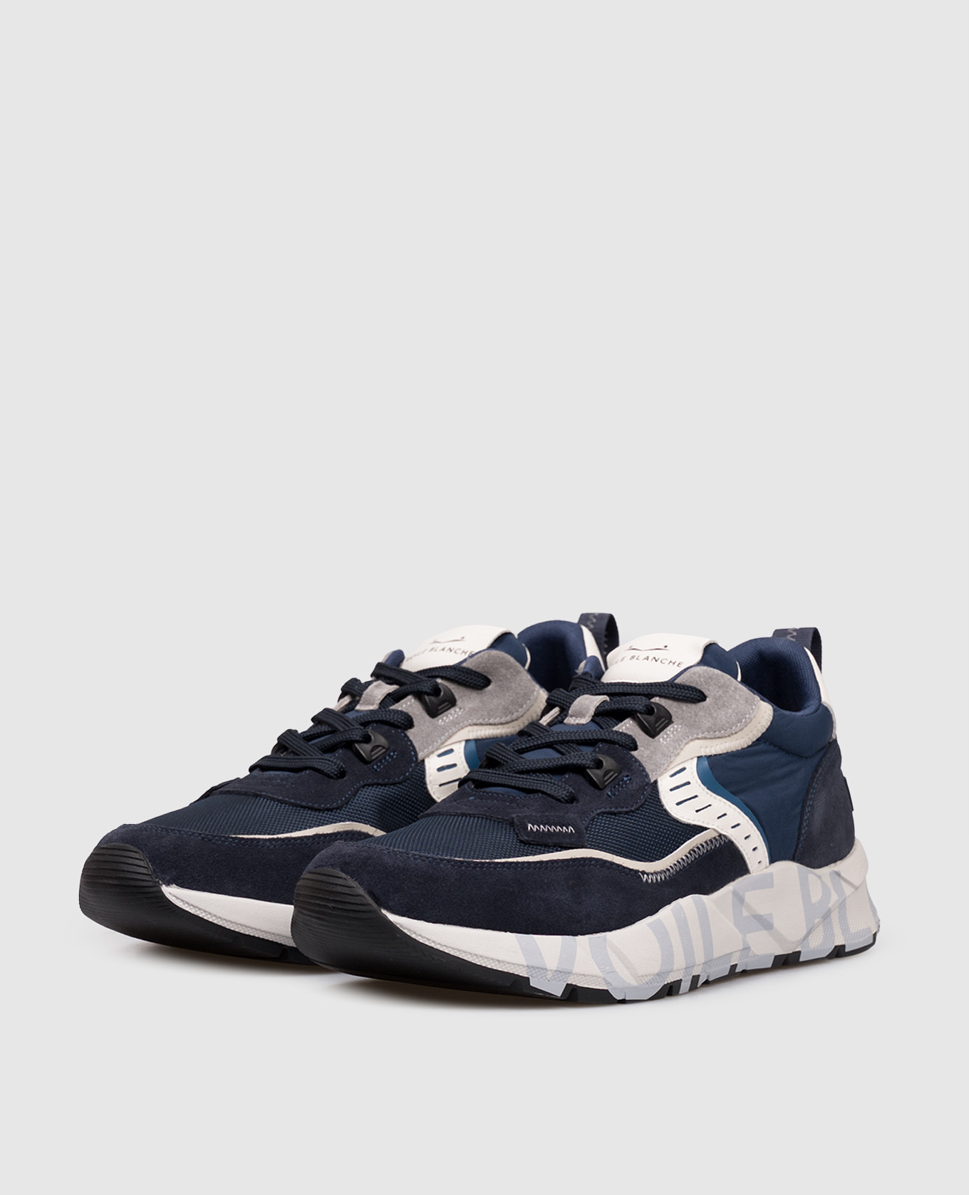 

Blue combined sneakers CLUB01 with logo Voile Blanche