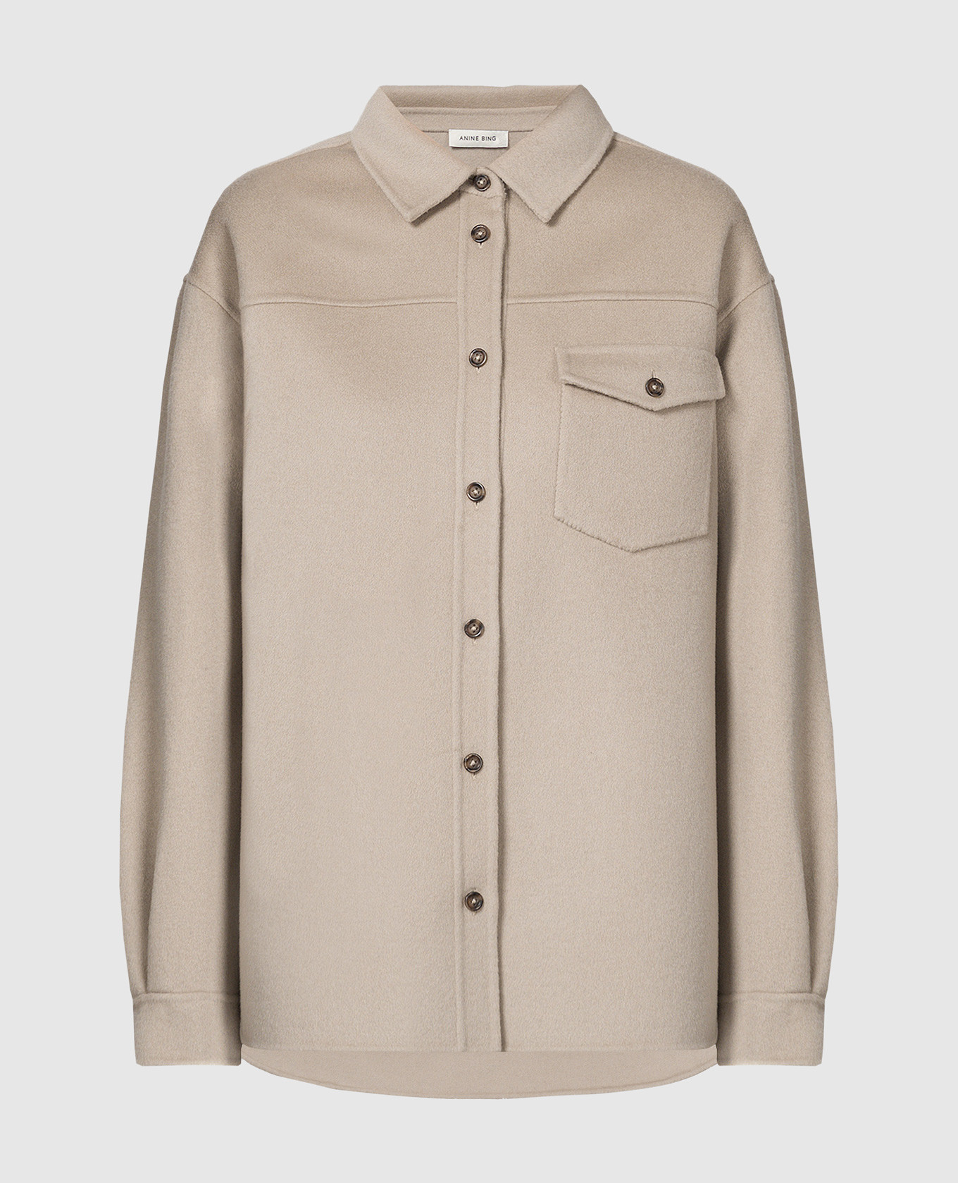 

Beige SIMON shirt made of wool and cashmere Anine Bing, Бежевый