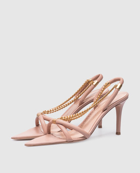 Gianvito Rossi Minerva beige sandals with a chain G3236585RICNAP