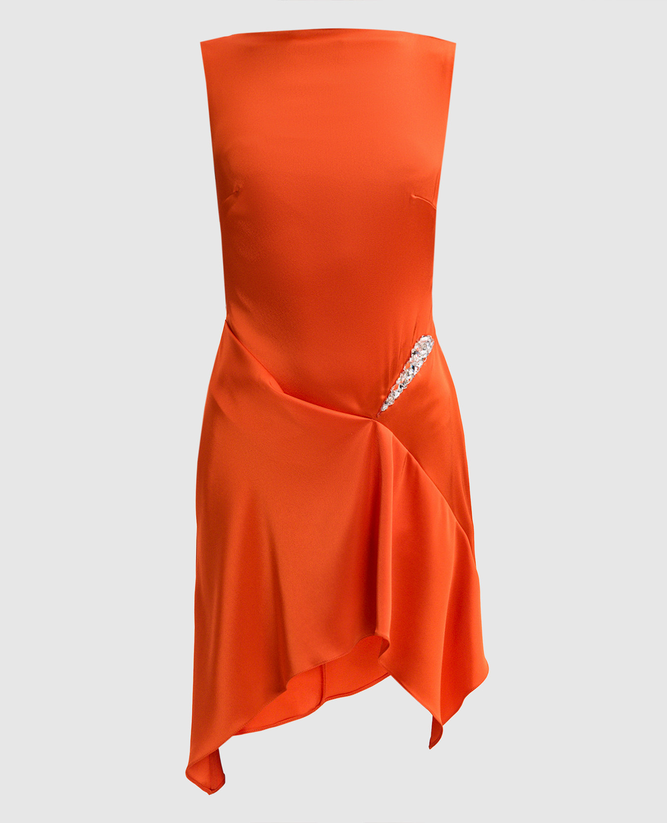 

Orange asymmetrical dress with crystals David Koma