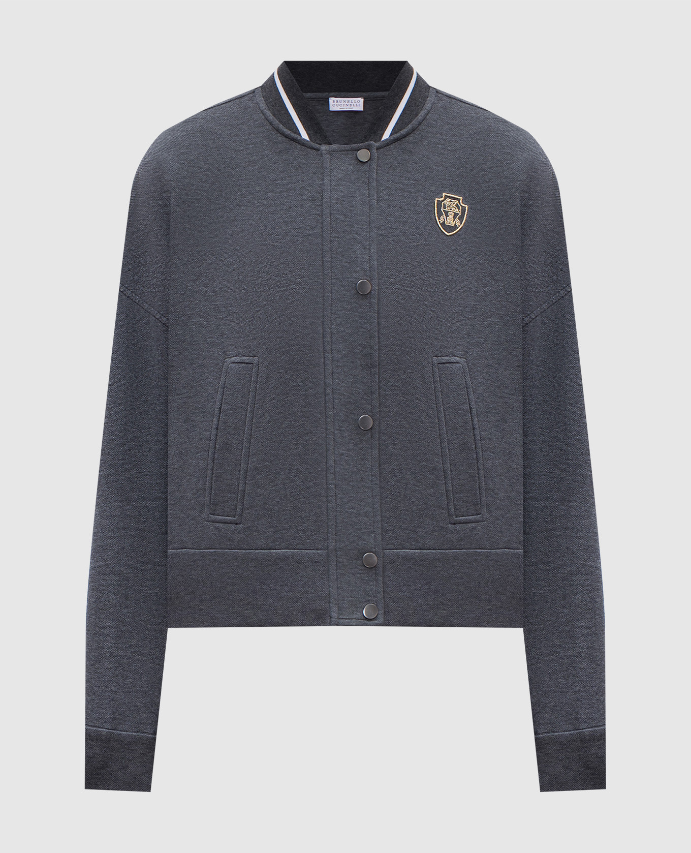 

Gray bomber jacket with Solomeo logo patch Brunello Cucinelli, Grey