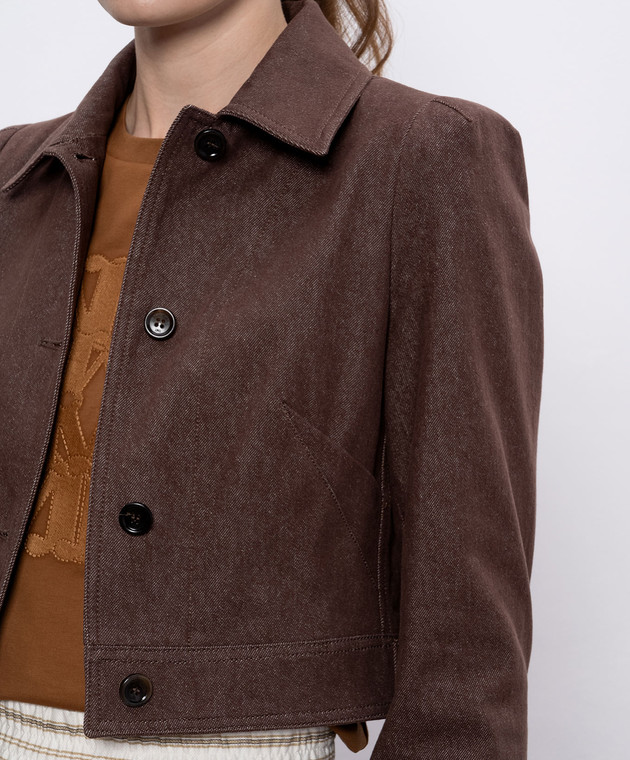 ブルゾン MAX MARA BROWN DENIM CARPA JACKET Denim-effect cropped jacket, brown | 
