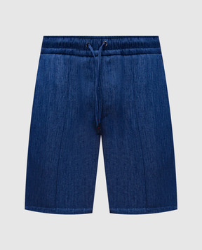 ISAIA Blue linen shorts PNC02194050
