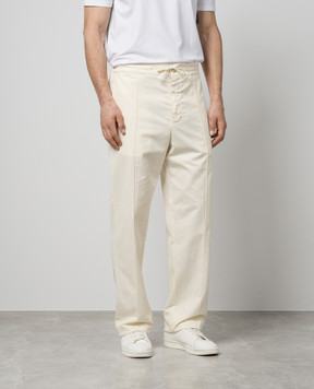 Canali Yellow pants with linen PT0118791694