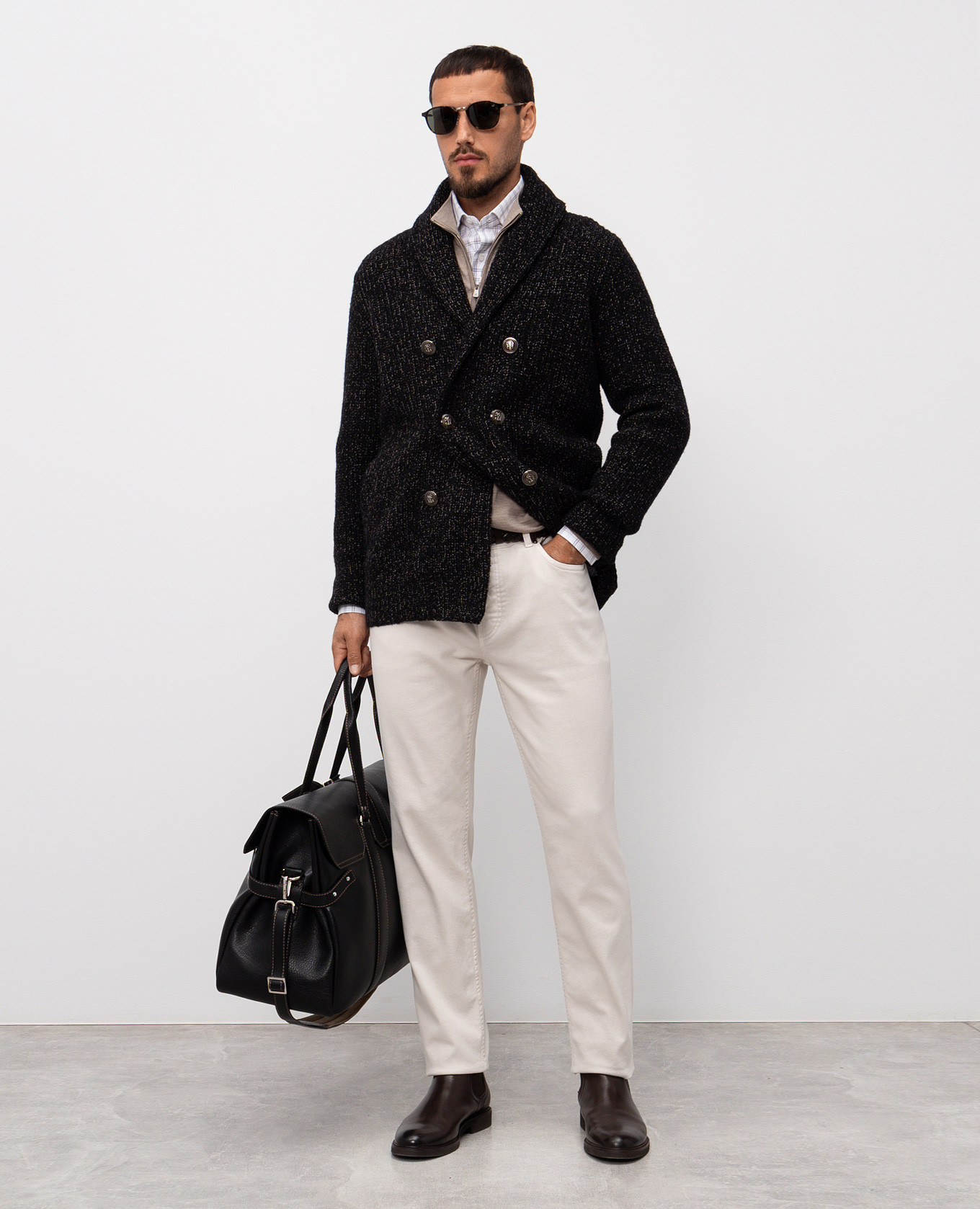 

Beige wool cardigan ISAIA
