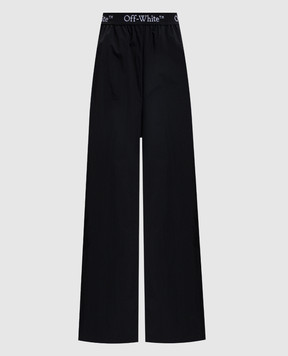 Off-White Black pants with logo pattern OWVI016S25FAB001