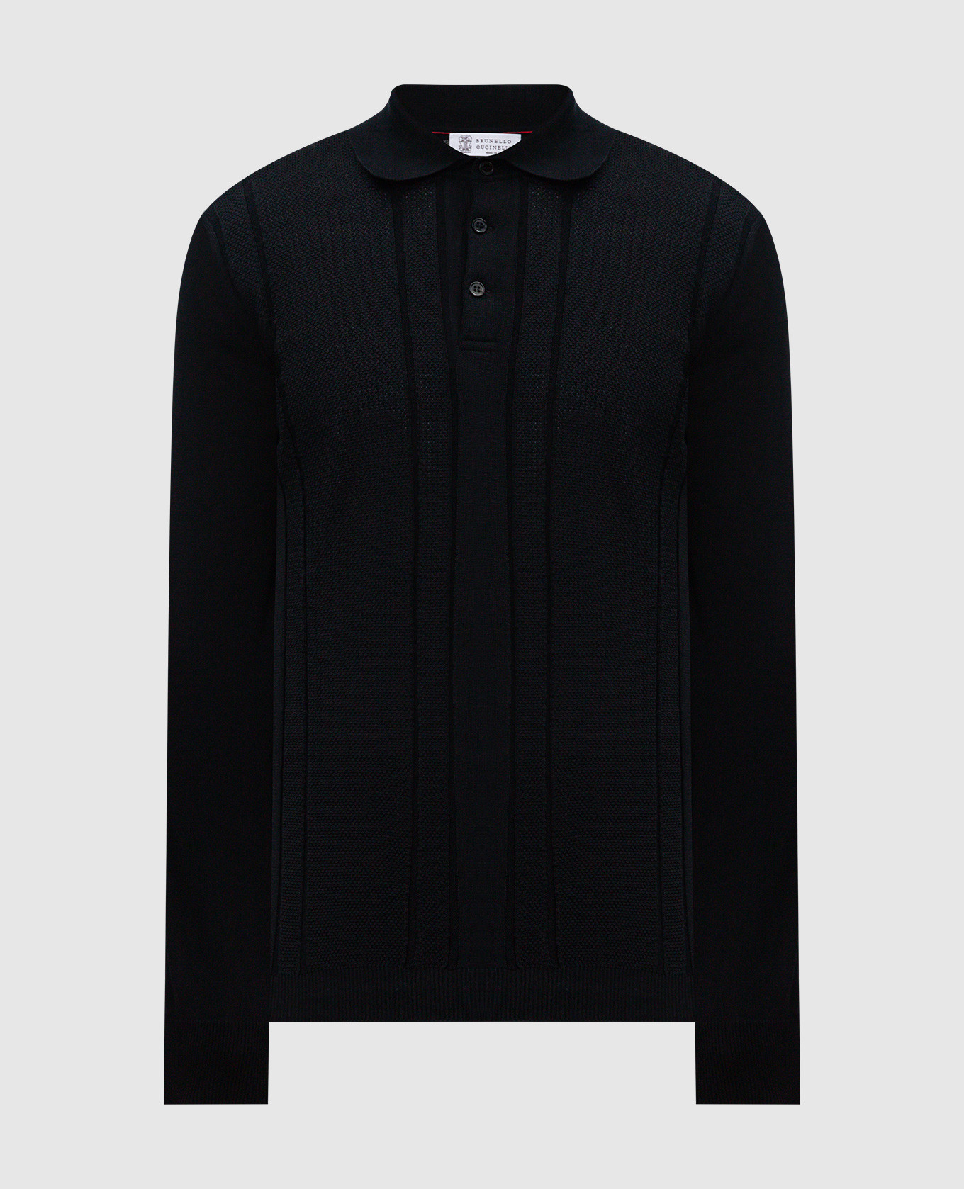 

Black polo in a woven pattern Brunello Cucinelli