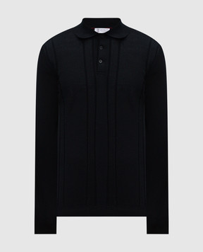 Brunello Cucinelli Black polo in a woven pattern M29202425