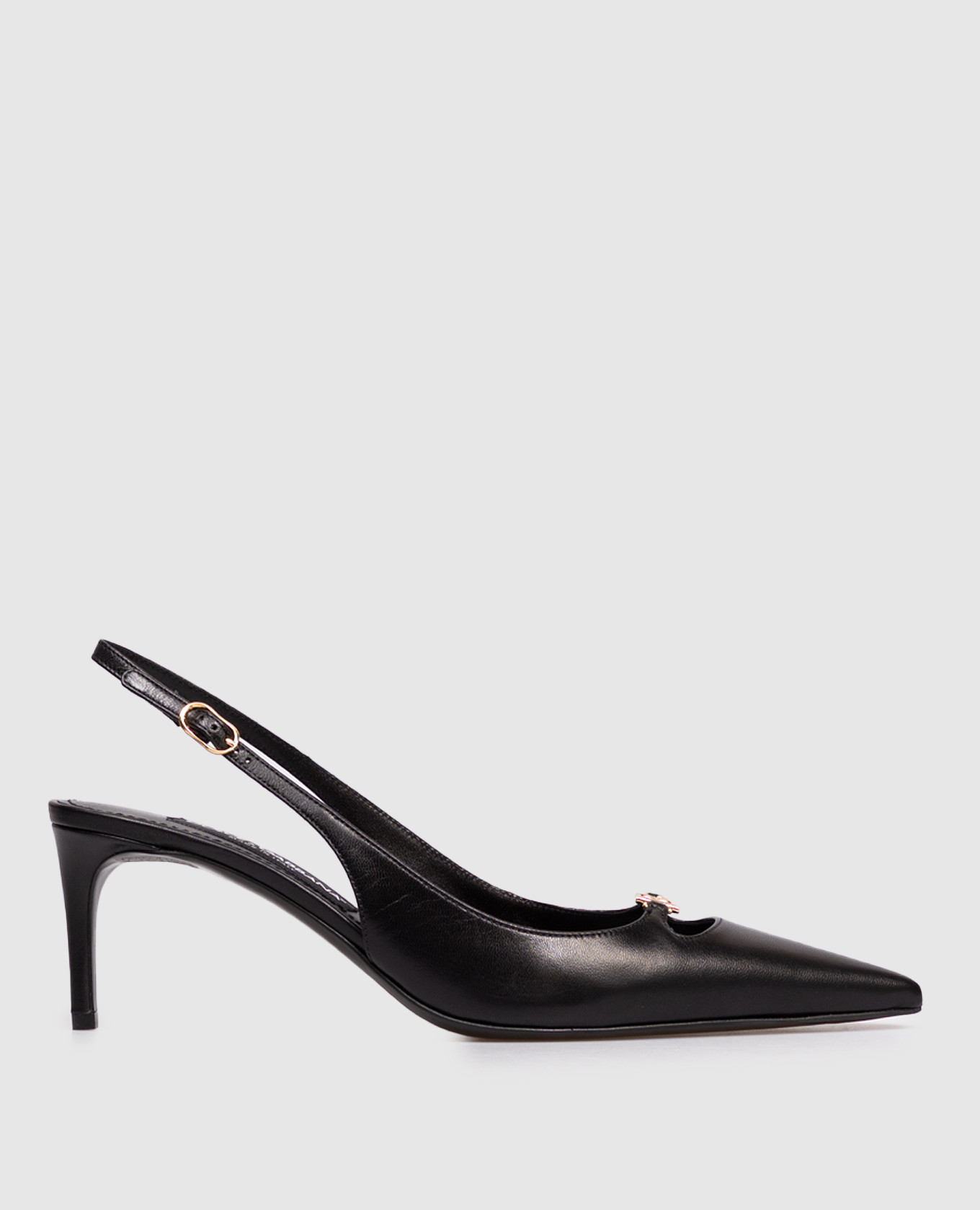 

Black leather slingbacks with logo Dolce&Gabbana