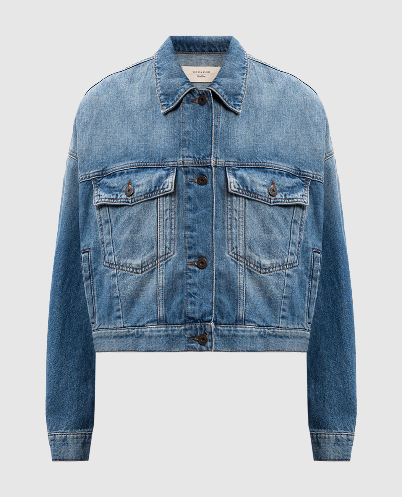 

FIUMANA blue denim jacket with a worn effect Max Mara Weekend