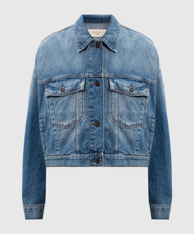 Max Mara Weekend - FIUMANA blue denim jacket with a worn