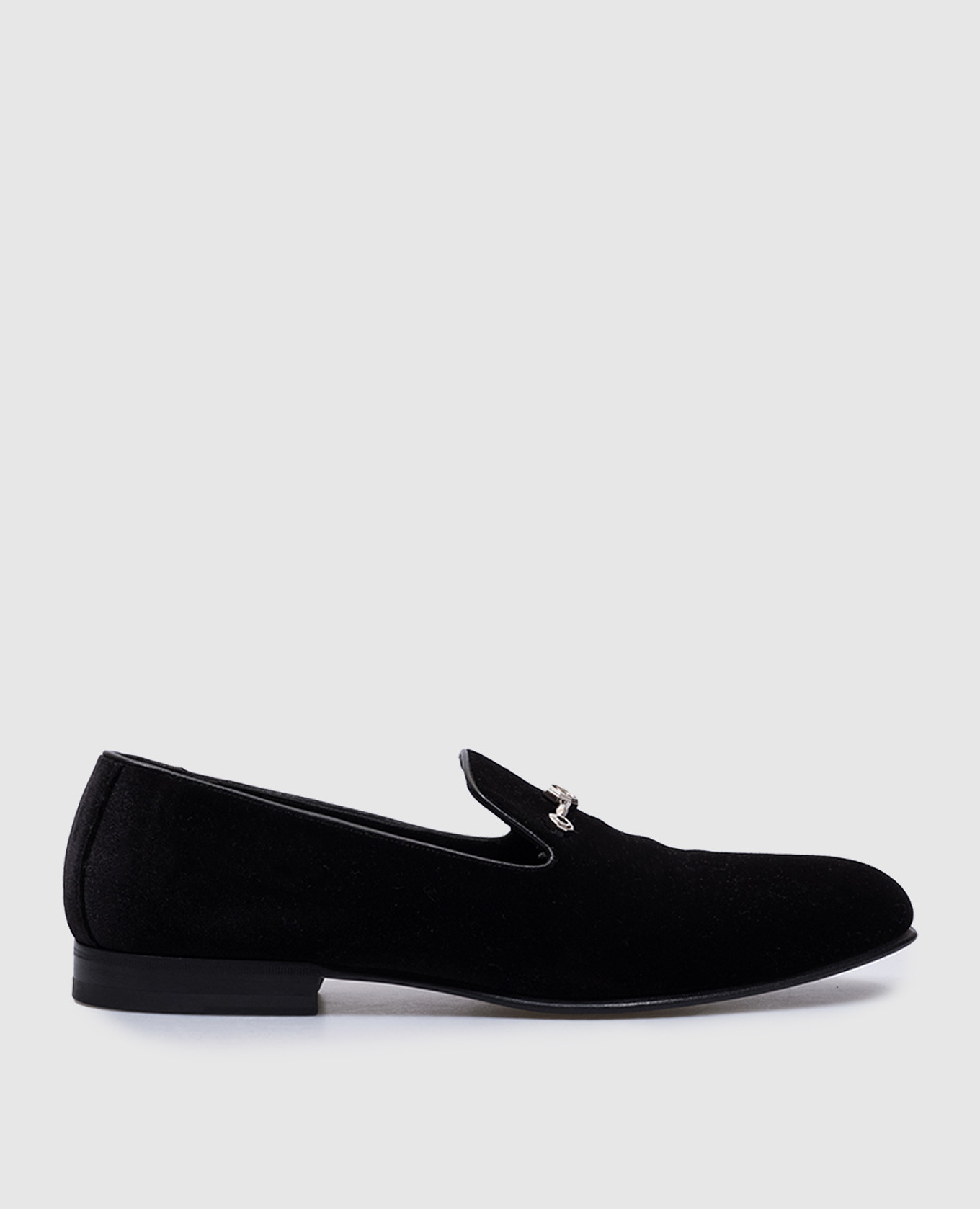 

Black velvet logo loafers Stefano Ricci, Черный