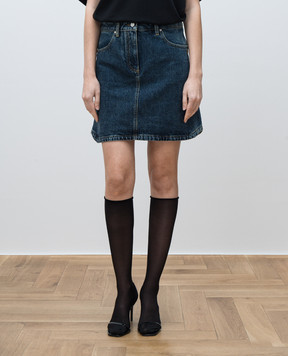 Givenchy Blue denim mini skirt with a frayed effect BW40XT5YCA