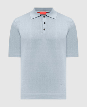 ISAIA Blue silk polo shirt MG8262Y0470