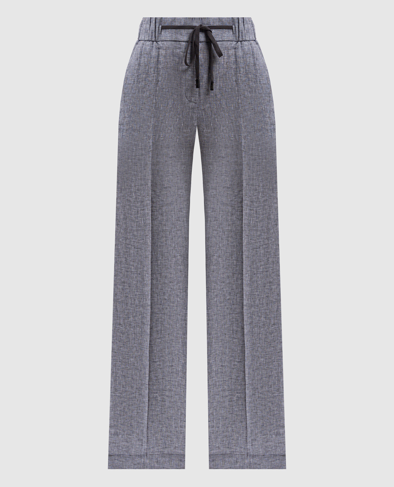 Gray linen trousers with logo Peserico