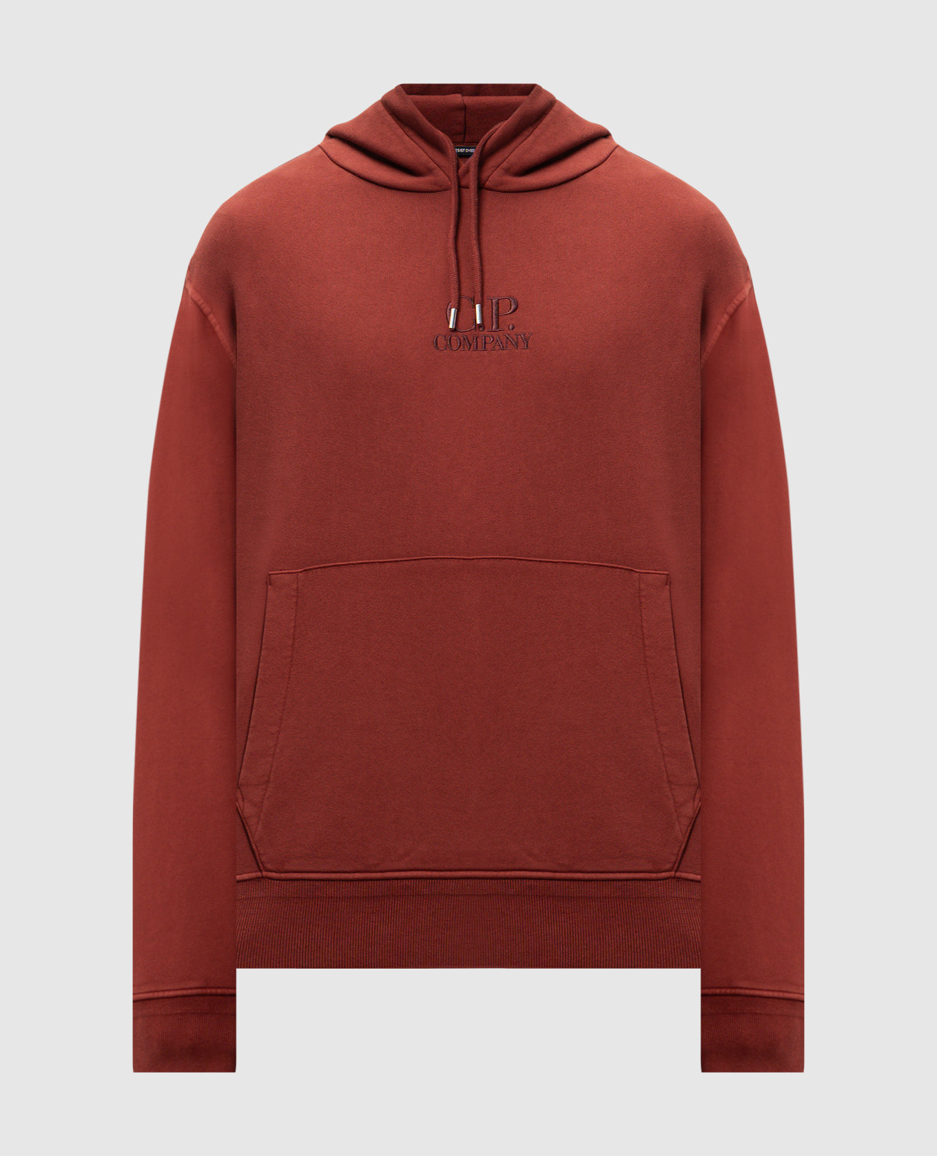 Brown hoodie with logo embroidery C.P. Company