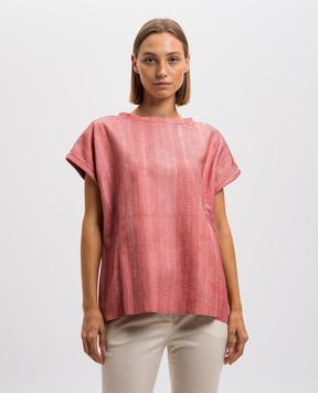 Simonetta Ravizza Pink leather top with embossed reptile leather VER19SCO