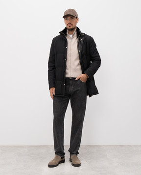 Enrico Mandelli Black silk down jacket with logo 2T790A4934
