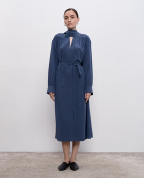 JOSEPH Blue silk Bolero midi dress JF008968